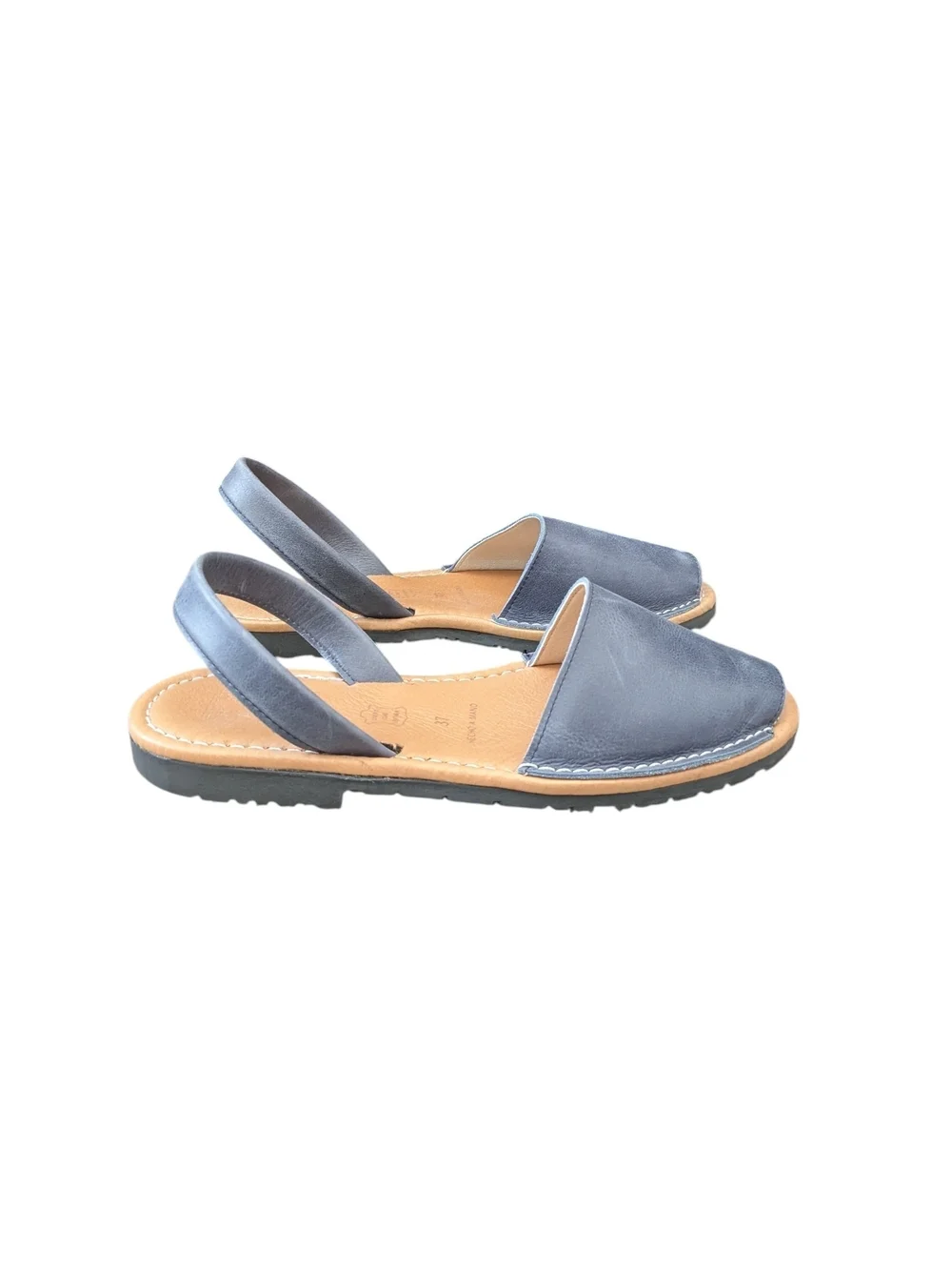 Classic Navy Leather Women’s Slingback Sandals Size 6.5